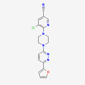 5-Chloro-6-[4-[6-(furan-2-yl)pyridazin-3-yl]piperazin-1-yl]pyridine-3-carbonitrile