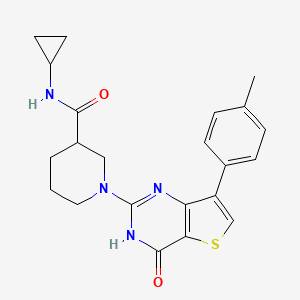 N-cyclopropyl-1-[7-(4-methylphenyl)-4-oxo-3,4-dihydrothieno[3,2-d]pyrimidin-2-yl]piperidine-3-carboxamide