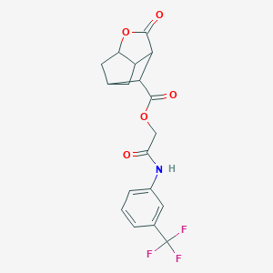 molecular formula C18H16F3NO5 B270926 2-oxo-2-{[3-(trifluoromethyl)phenyl]amino}ethyl 2-oxohexahydro-2H-3,5-methanocyclopenta[b]furan-7-carboxylate 