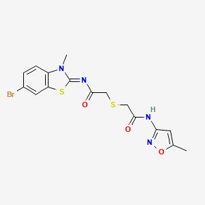 (Z)-N-(6-bromo-3-methylbenzo[d]thiazol-2(3H)-ylidene)-2-((2-((5-methylisoxazol-3-yl)amino)-2-oxoethyl)thio)acetamide