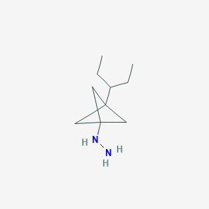 molecular formula C10H20N2 B2709267 (3-Pentan-3-yl-1-bicyclo[1.1.1]pentanyl)hydrazine CAS No. 2287317-62-6