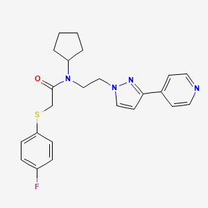 N-cyclopentyl-2-((4-fluorophenyl)thio)-N-(2-(3-(pyridin-4-yl)-1H-pyrazol-1-yl)ethyl)acetamide