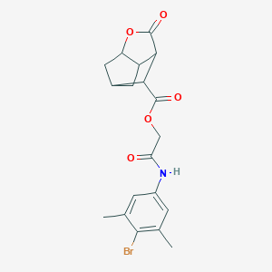 molecular formula C19H20BrNO5 B270927 2-[(4-bromo-3,5-dimethylphenyl)amino]-2-oxoethyl 2-oxohexahydro-2H-3,5-methanocyclopenta[b]furan-7-carboxylate 