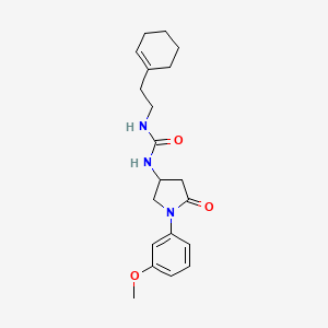 molecular formula C20H27N3O3 B2709270 1-(2-(环己-1-烯-1-基)乙基)-3-(1-(3-甲氧基苯基)-5-氧代吡咯啉-3-基)脲 CAS No. 894016-42-3