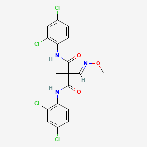 molecular formula C18H15Cl4N3O3 B2709281 N~1~,N~3~-双(2,4-二氯苯基)-2-[(甲氧基亚胺)甲基]-2-甲基丙二酰胺 CAS No. 306978-28-9