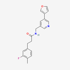 molecular formula C20H19FN2O2 B2709282 3-(3-fluoro-4-methylphenyl)-N-((5-(furan-3-yl)pyridin-3-yl)methyl)propanamide CAS No. 2191266-62-1