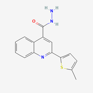 molecular formula C15H13N3OS B2709287 2-(5-Methylthiophen-2-yl)quinoline-4-carbohydrazide CAS No. 351327-53-2