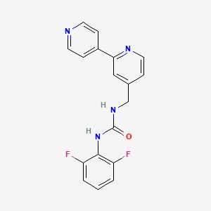 molecular formula C18H14F2N4O B2709291 1-([2,4'-联吡啶]-4-基甲基)-3-(2,6-二氟苯基)脲 CAS No. 2320465-66-3