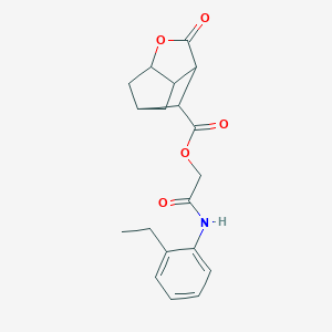 molecular formula C19H21NO5 B270930 2-[(2-ethylphenyl)amino]-2-oxoethyl 2-oxohexahydro-2H-3,5-methanocyclopenta[b]furan-7-carboxylate 