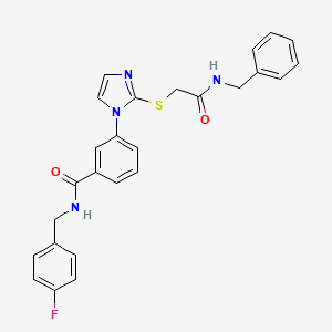 3-(2-{[(benzylcarbamoyl)methyl]sulfanyl}-1H-imidazol-1-yl)-N-[(4-fluorophenyl)methyl]benzamide