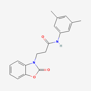 molecular formula C18H18N2O3 B2709303 N-(3,5-dimethylphenyl)-3-(2-oxo-1,3-benzoxazol-3-yl)propanamide CAS No. 851989-35-0