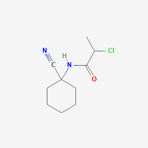 molecular formula C10H15ClN2O B2709304 2-chloro-N-(1-cyanocyclohexyl)propanamide CAS No. 743444-44-2