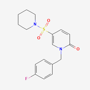 molecular formula C17H19FN2O3S B2709306 1-(4-fluorobenzyl)-5-(piperidin-1-ylsulfonyl)pyridin-2(1H)-one CAS No. 1251608-70-4