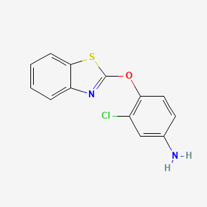 molecular formula C13H9ClN2OS B2709308 4-(1,3-Benzothiazol-2-yloxy)-3-chloroaniline CAS No. 91512-43-5