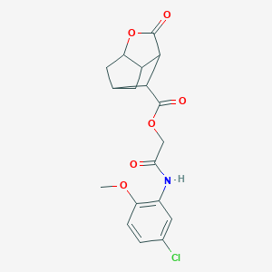 molecular formula C18H18ClNO6 B270931 2-[(5-chloro-2-methoxyphenyl)amino]-2-oxoethyl 2-oxohexahydro-2H-3,5-methanocyclopenta[b]furan-7-carboxylate 