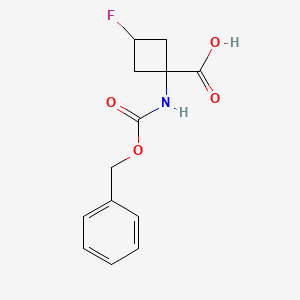 molecular formula C13H14FNO4 B2709315 3-Fluoro-1-(phenylmethoxycarbonylamino)cyclobutane-1-carboxylic acid CAS No. 2248199-40-6