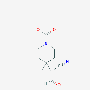 molecular formula C14H20N2O3 B2709319 Tert-butyl 2-cyano-2-formyl-6-azaspiro[2.5]octane-6-carboxylate CAS No. 2248349-51-9