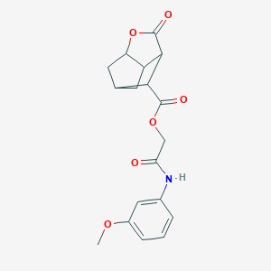 molecular formula C18H19NO6 B270932 2-[(3-methoxyphenyl)amino]-2-oxoethyl 2-oxohexahydro-2H-3,5-methanocyclopenta[b]furan-7-carboxylate 