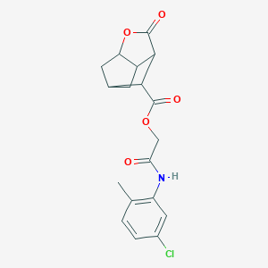 molecular formula C18H18ClNO5 B270933 2-[(5-chloro-2-methylphenyl)amino]-2-oxoethyl 2-oxohexahydro-2H-3,5-methanocyclopenta[b]furan-7-carboxylate 