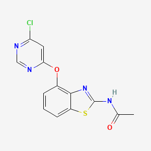 molecular formula C13H9ClN4O2S B2709331 N-{4-[(6-chloropyrimidin-4-yl)oxy]-1,3-benzothiazol-2-yl}acetamide CAS No. 659731-34-7