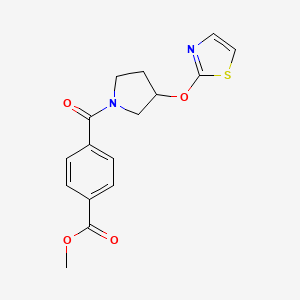 Methyl 4-(3-(thiazol-2-yloxy)pyrrolidine-1-carbonyl)benzoate