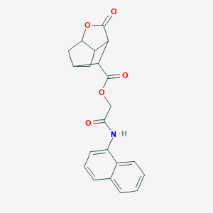 molecular formula C21H19NO5 B270934 2-(naphthalen-1-ylamino)-2-oxoethyl 2-oxohexahydro-2H-3,5-methanocyclopenta[b]furan-7-carboxylate 