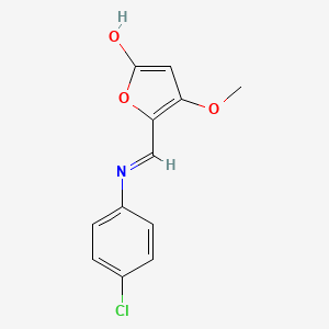 molecular formula C12H10ClNO3 B2709341 5-[(4-氯苯氨基)甲亚甲基]-4-甲氧基-2(5H)-呋喃酮 CAS No. 1164520-93-7