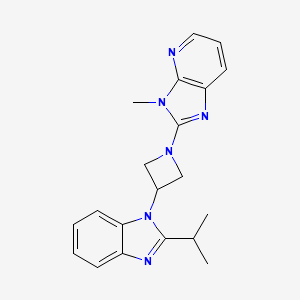 molecular formula C20H22N6 B2709343 3-Methyl-2-[3-(2-propan-2-ylbenzimidazol-1-yl)azetidin-1-yl]imidazo[4,5-b]pyridine CAS No. 2415504-48-0