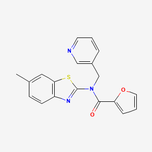 molecular formula C19H15N3O2S B2709345 N-(6-甲基苯并[d]噻唑-2-基)-N-(吡啶-3-基甲基)呋喃-2-甲酰胺 CAS No. 895007-00-8