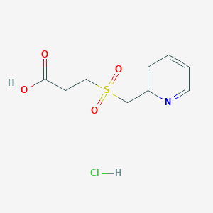 molecular formula C9H12ClNO4S B2709355 3-(Pyridin-2-ylmethanesulfonyl)propanoic acid hydrochloride CAS No. 1171061-94-1