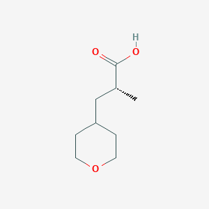 molecular formula C9H16O3 B2709358 (2R)-2-Methyl-3-(oxan-4-yl)propanoic acid CAS No. 2248200-76-0