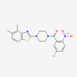 molecular formula C20H19ClN4O3S B2709359 (5-Chloro-2-nitrophenyl)(4-(4,5-dimethylbenzo[d]thiazol-2-yl)piperazin-1-yl)methanone CAS No. 886914-37-0