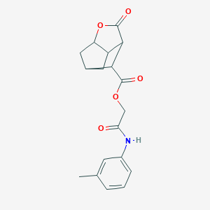 molecular formula C18H19NO5 B270936 2-[(3-methylphenyl)amino]-2-oxoethyl 2-oxohexahydro-2H-3,5-methanocyclopenta[b]furan-7-carboxylate 