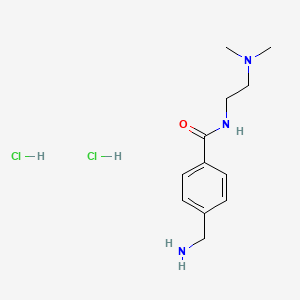 molecular formula C12H21Cl2N3O B2709362 4-(aminomethyl)-N-[2-(dimethylamino)ethyl]benzamide dihydrochloride CAS No. 1258640-02-6