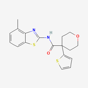 molecular formula C18H18N2O2S2 B2709368 N-(4-甲基-1,3-苯并噻唑-2-基)-4-硫代苯基氧乙烷-4-甲酸酰胺 CAS No. 877650-24-3