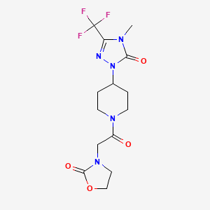 3-(2-(4-(4-methyl-5-oxo-3-(trifluoromethyl)-4,5-dihydro-1H-1,2,4-triazol-1-yl)piperidin-1-yl)-2-oxoethyl)oxazolidin-2-one