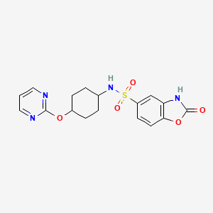 2-oxo-N-((1r,4r)-4-(pyrimidin-2-yloxy)cyclohexyl)-2,3-dihydrobenzo[d]oxazole-5-sulfonamide