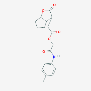molecular formula C18H19NO5 B270938 2-[(4-methylphenyl)amino]-2-oxoethyl 2-oxohexahydro-2H-3,5-methanocyclopenta[b]furan-7-carboxylate 