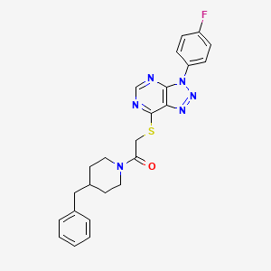 molecular formula C24H23FN6OS B2709387 1-(4-苄基哌啪啶-1-基)-2-((3-(4-氟苯基)-3H-[1,2,3]三唑并[4,5-d]嘧啶-7-基)硫)乙酮 CAS No. 863459-80-7