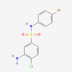 molecular formula C12H10BrClN2O2S B2709388 3-amino-N-(4-bromophenyl)-4-chlorobenzene-1-sulfonamide CAS No. 380349-10-0
