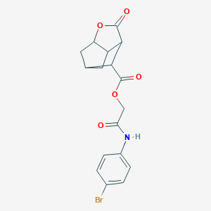 molecular formula C17H16BrNO5 B270939 2-[(4-bromophenyl)amino]-2-oxoethyl 2-oxohexahydro-2H-3,5-methanocyclopenta[b]furan-7-carboxylate 