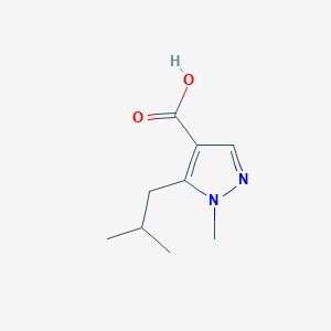 molecular formula C9H14N2O2 B2709393 1-甲基-5-(2-甲基丙基)吡唑-4-甲酸 CAS No. 1546168-89-1