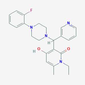 molecular formula C24H27FN4O2 B2709397 1-ethyl-3-((4-(2-fluorophenyl)piperazin-1-yl)(pyridin-3-yl)methyl)-4-hydroxy-6-methylpyridin-2(1H)-one CAS No. 939242-53-2