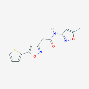 molecular formula C13H11N3O3S B2709399 N-(5-methylisoxazol-3-yl)-2-(5-(thiophen-2-yl)isoxazol-3-yl)acetamide CAS No. 952963-37-0