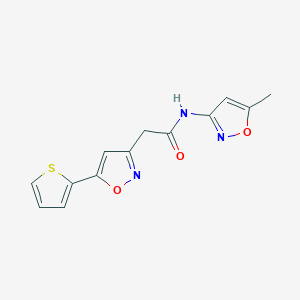 molecular formula C13H11N3O3S B2709399 N-(5-甲基异噁唑-3-基)-2-(5-(噻吩-2-基)异噁唑-3-基)乙酰胺 CAS No. 952963-37-0