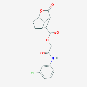 5-Oxo-4-oxa-tricyclo[4.2.1.0*3,7*]nonane-9-carboxylic acid (3-chloro-phenylcarbamoyl)-methyl ester
