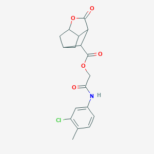 molecular formula C18H18ClNO5 B270942 2-[(3-chloro-4-methylphenyl)amino]-2-oxoethyl 2-oxohexahydro-2H-3,5-methanocyclopenta[b]furan-7-carboxylate 