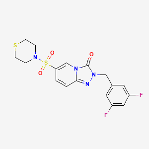 molecular formula C17H16F2N4O3S2 B2709421 2-(3,5-二氟苄基)-6-(硫吗啉基磺酰)-[1,2,4]三唑并[4,3-a]吡啶-3(2H)-酮 CAS No. 1251603-80-1