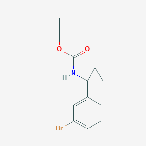 molecular formula C14H18BrNO2 B2709434 叔丁基 (1-(3-溴苯基)环丙基)氨基甲酸酯 CAS No. 597563-17-2