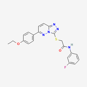 molecular formula C21H18FN5O2S B2709435 2-((6-(4-乙氧基苯基)-[1,2,4]三唑并[4,3-b]吡啶-3-基)硫)-N-(3-氟苯基)乙酰胺 CAS No. 894062-00-1
